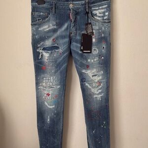 DSQUARED2 Blue Distressed Skinny Jeans